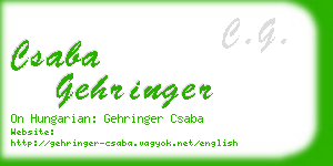 csaba gehringer business card